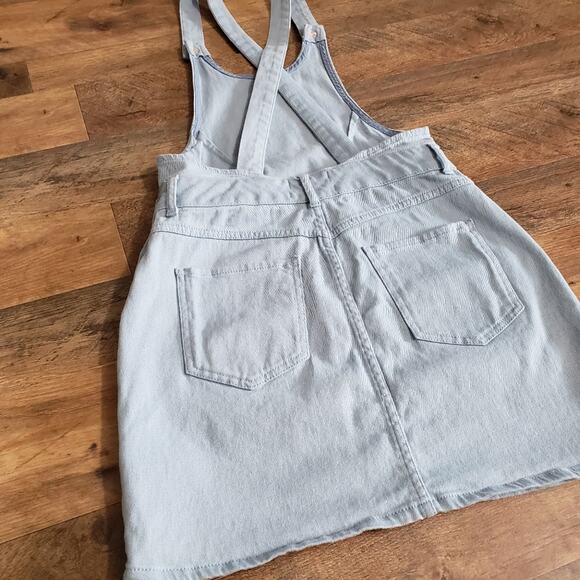 Urban Outfitters UO Kingston Light Wash Denim Criss Cross Skirtall Size 2 - Picture 7 of 11